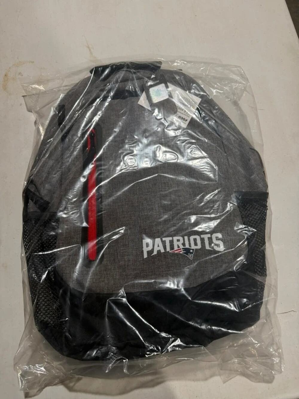 New England Patriots NFL Backpack Gray Black Red School Travel Bag New